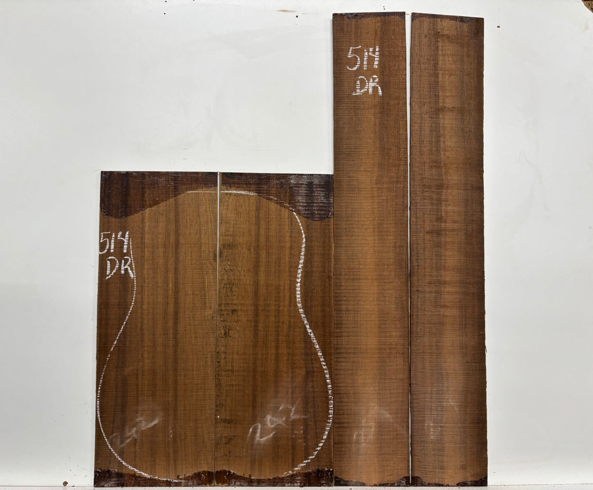 Indian Laurel Dreadnought Guitar Back and Side Set #514 - Exotic Wood Zone