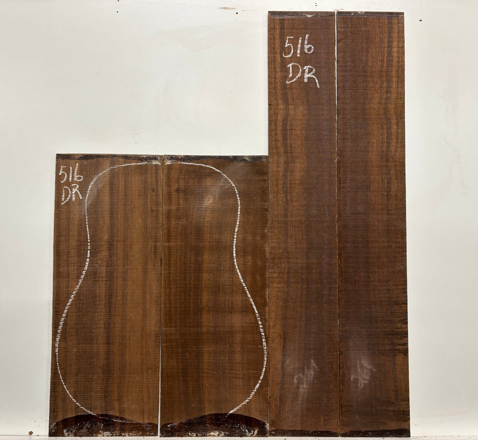 Indian Laurel Dreadnought Guitar Back and Side Set #516 - Exotic Wood Zone