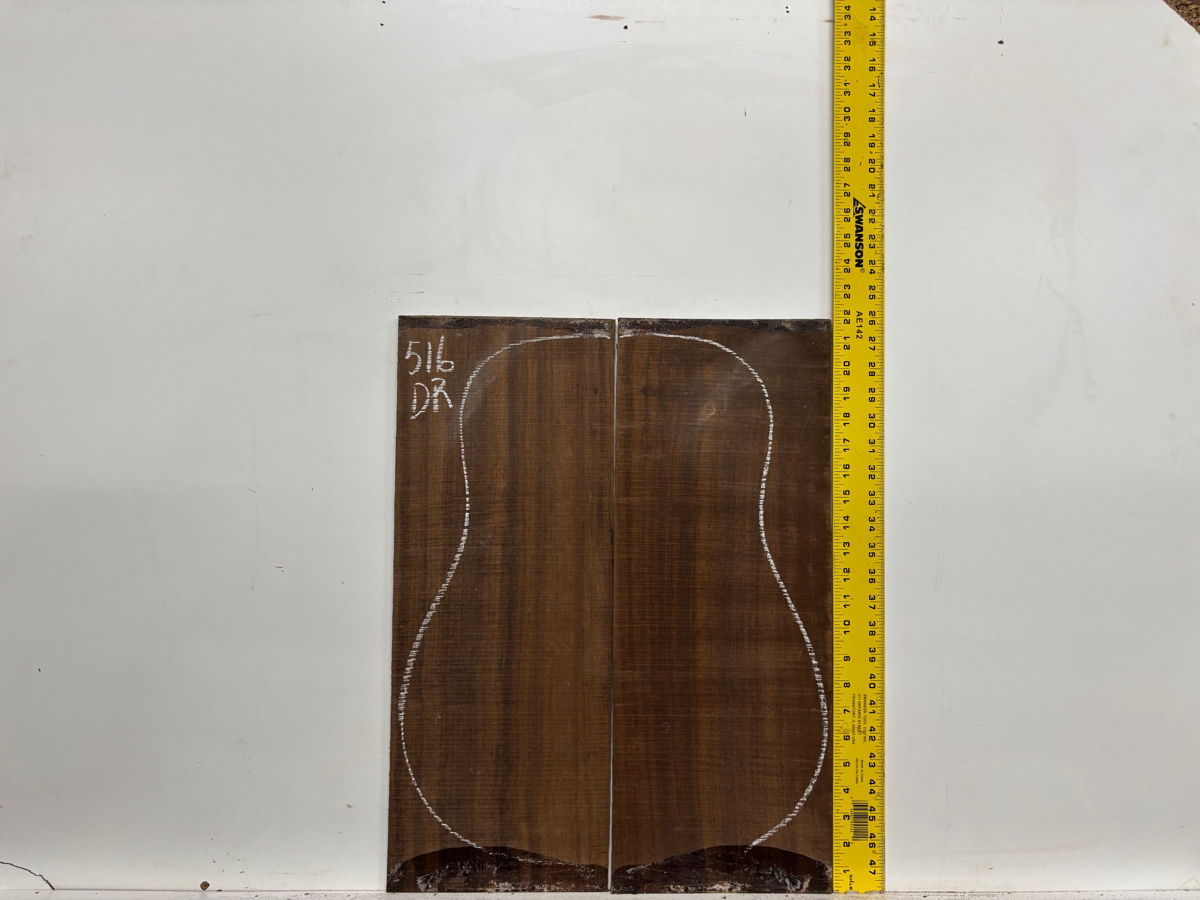 Indian Laurel Dreadnought Guitar Back and Side Set #516 - Exotic Wood Zone