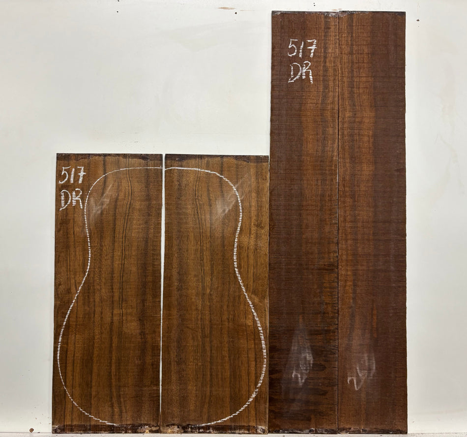 Indian Laurel Dreadnought Guitar Back and Side Set #517 - Exotic Wood Zone