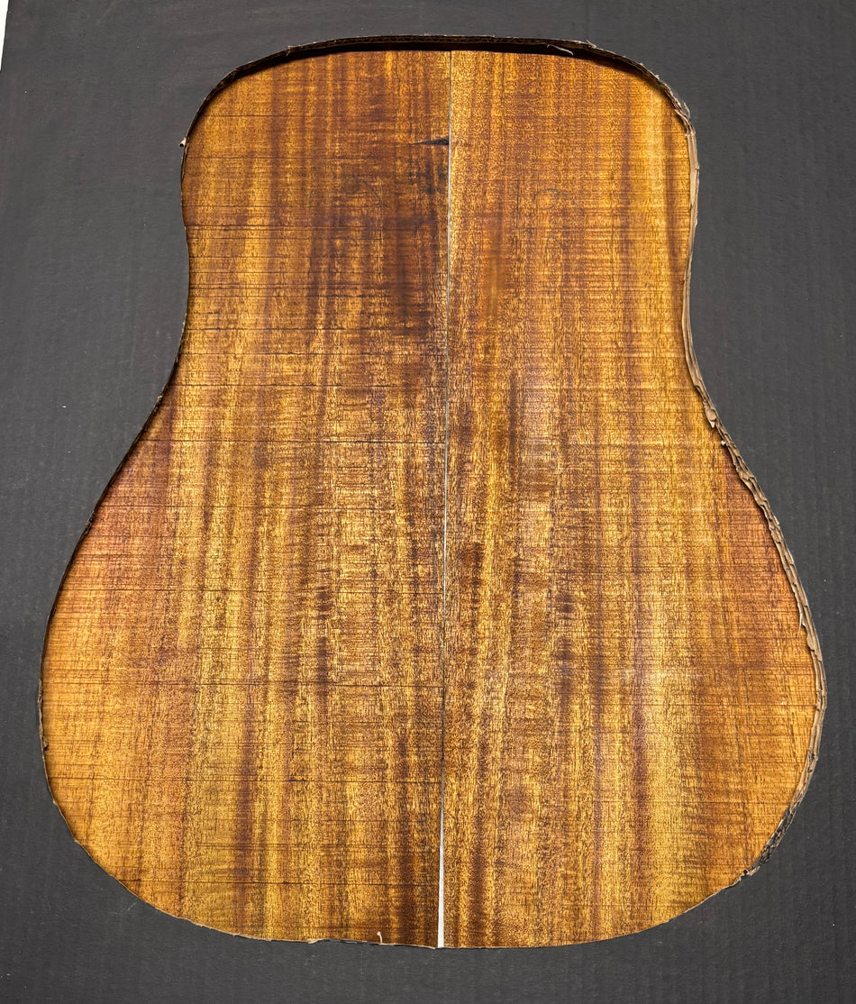 Golden Flame Acacia Dreadnought Guitar Back & Side Set #2007