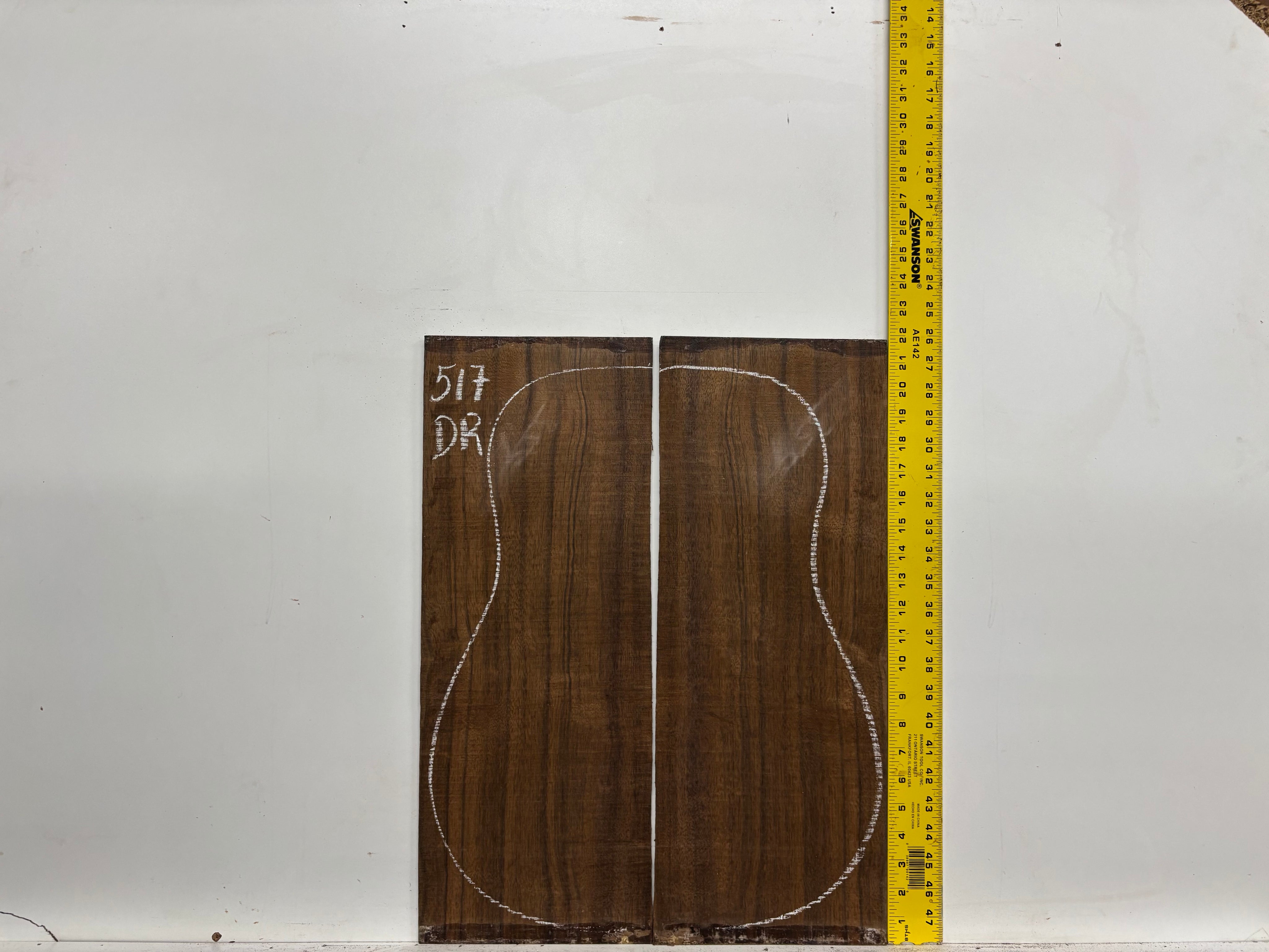 Indian Laurel Dreadnought Guitar Back and Side Set #517 - Exotic Wood Zone