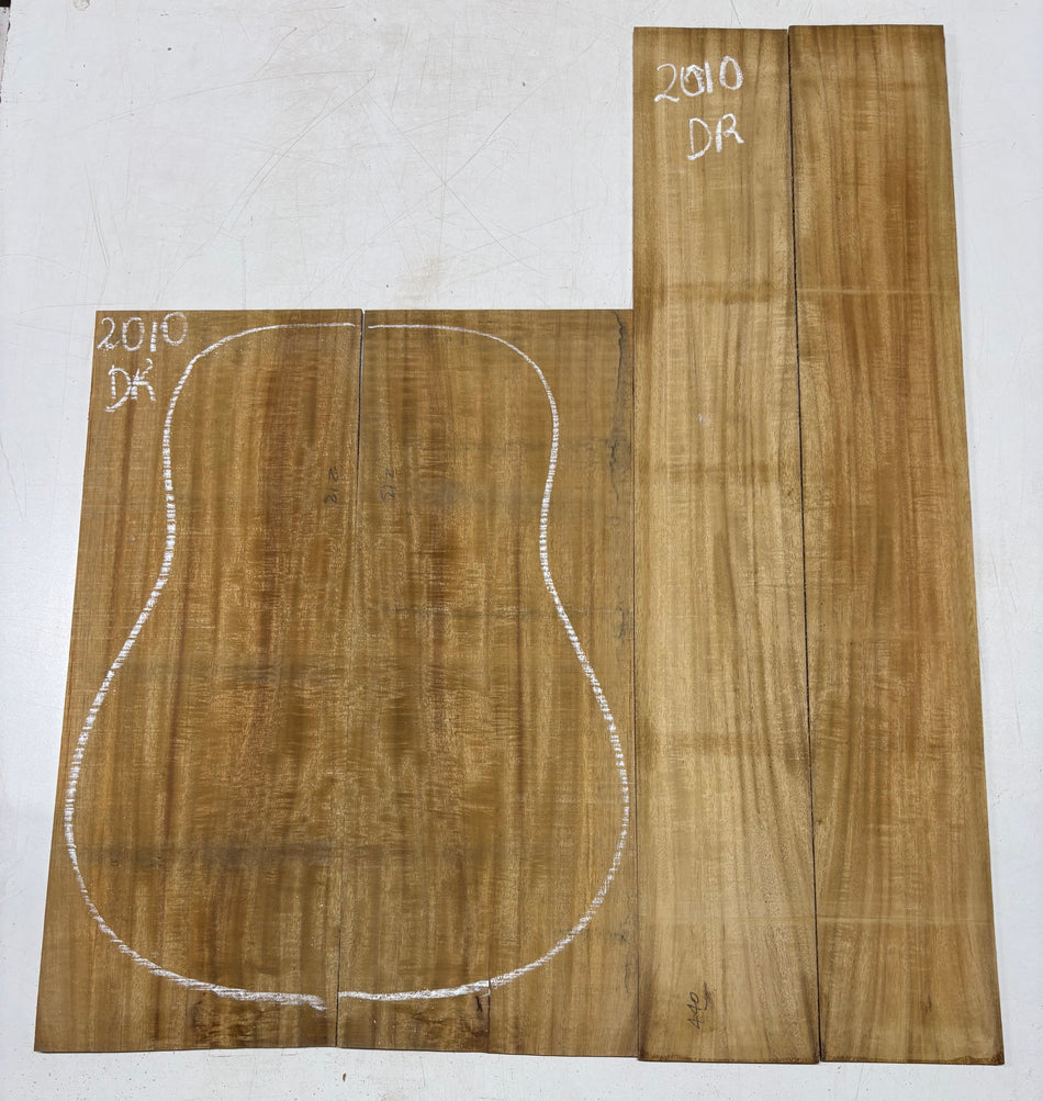 Golden Flame Acacia Dreadnought Guitar Back & Side Set #2010