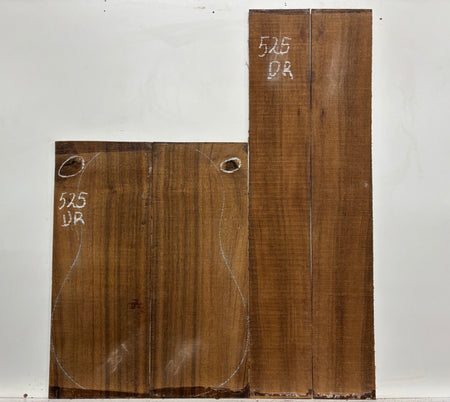 Indian Laurel Dreadnought Guitar Back and Side Set #525 - Exotic Wood Zone