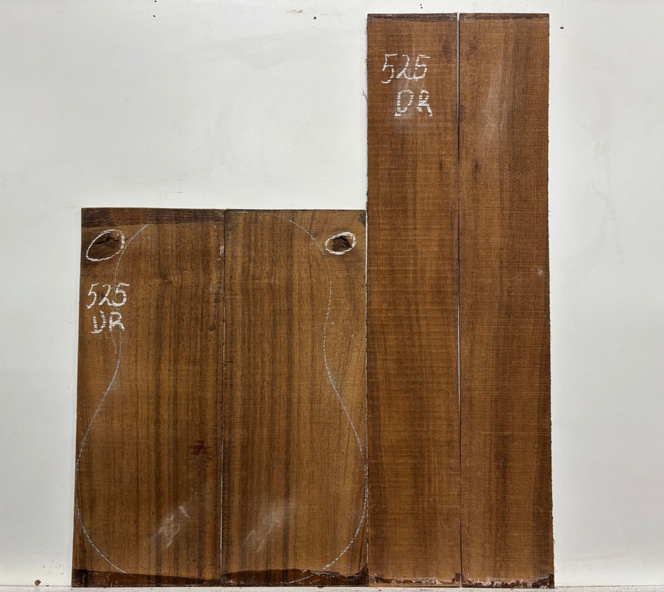 Indian Laurel Dreadnought Guitar Back and Side Set #525 - Exotic Wood Zone