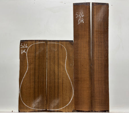 Indian Laurel Dreadnought Guitar Back and Side Set #526 - Exotic Wood Zone