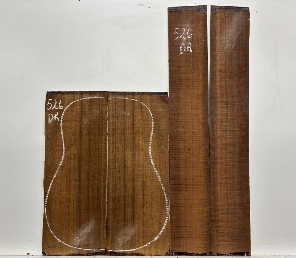 Indian Laurel Dreadnought Guitar Back and Side Set #526 - Exotic Wood Zone