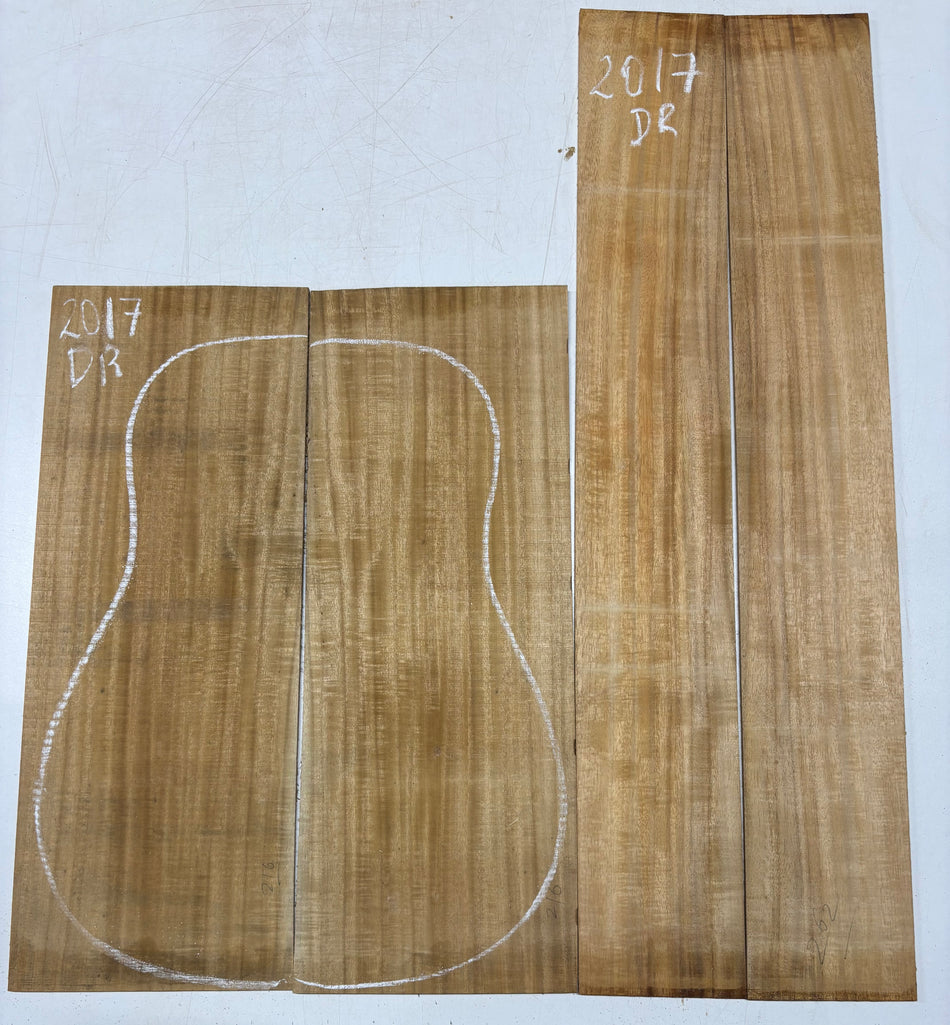 Golden Flame Acacia Dreadnought Guitar Back & Side Set #2017