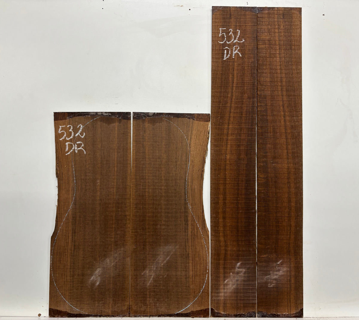 Indian Laurel Dreadnought Guitar Back and Side Set #532 - Exotic Wood Zone