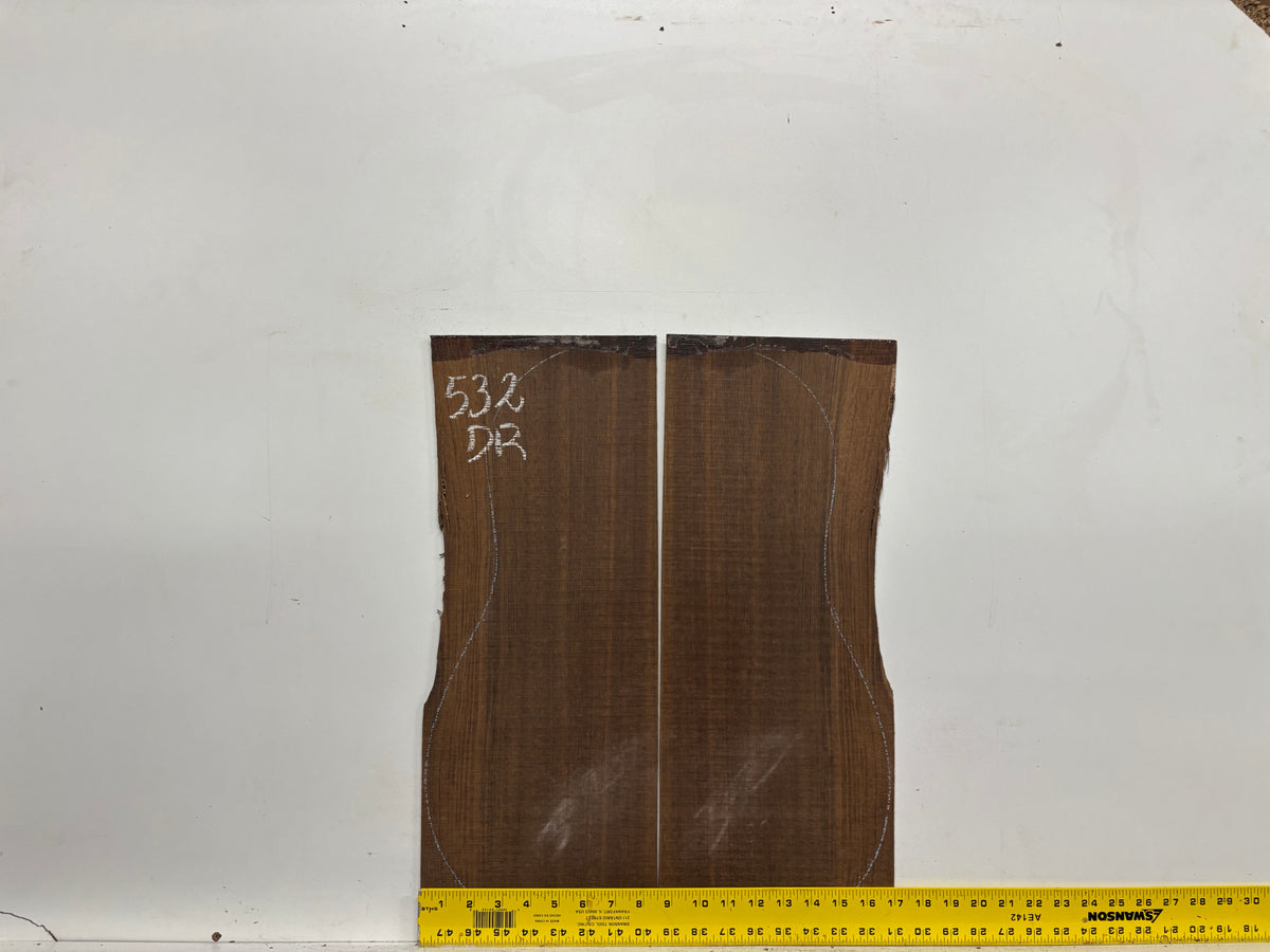 Indian Laurel Dreadnought Guitar Back and Side Set #532 - Exotic Wood Zone