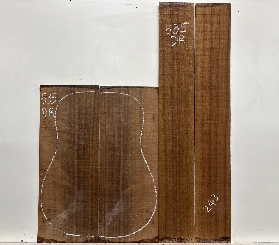Indian Laurel Dreadnought Guitar Back and Side Set #535 - Exotic Wood Zone