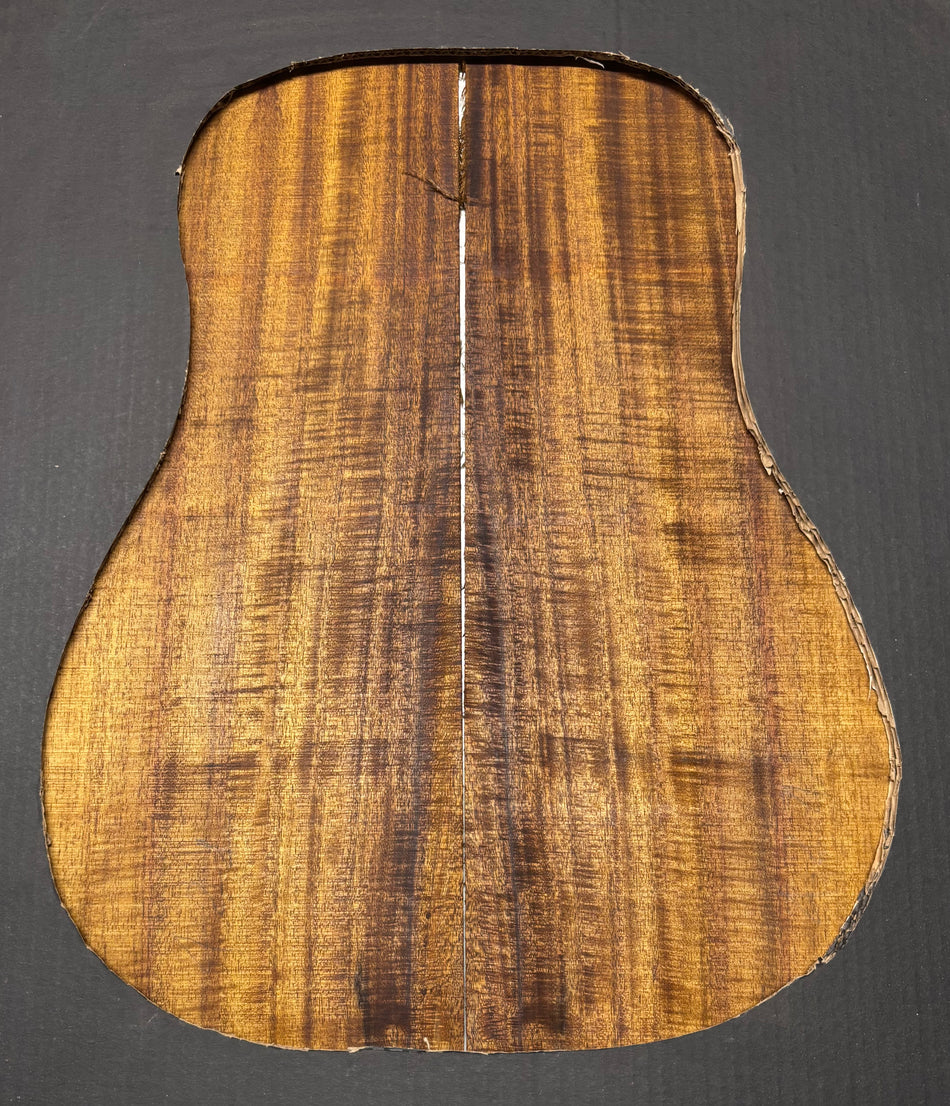 Golden Flame Acacia Dreadnought Guitar Back & Side Set #2022