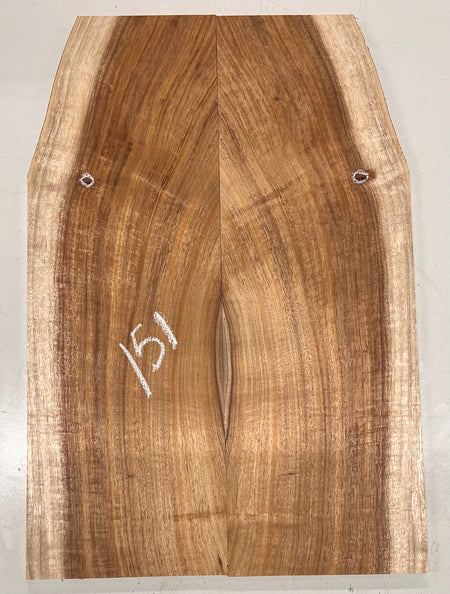 Curly Flame Hawaiian Koa Bookmatched Guitar Drop Tops 21" x 7-1/4" x 3/8" #151 - Exotic Wood Zone - Buy online Across USA 