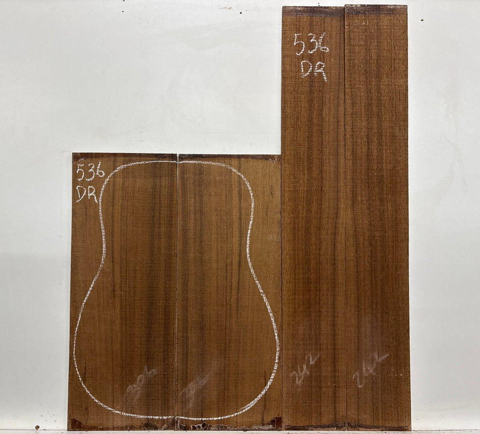 Indian Laurel Dreadnought Guitar Back and Side Set #536 - Exotic Wood Zone