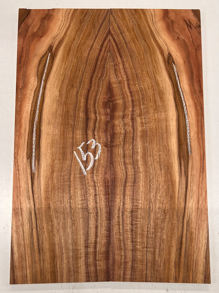 Curly Flame Hawaiian Koa Bookmatched Guitar Drop Tops 21" x 7-1/4" x 3/8" #153 - Exotic Wood Zone - Buy online Across USA 