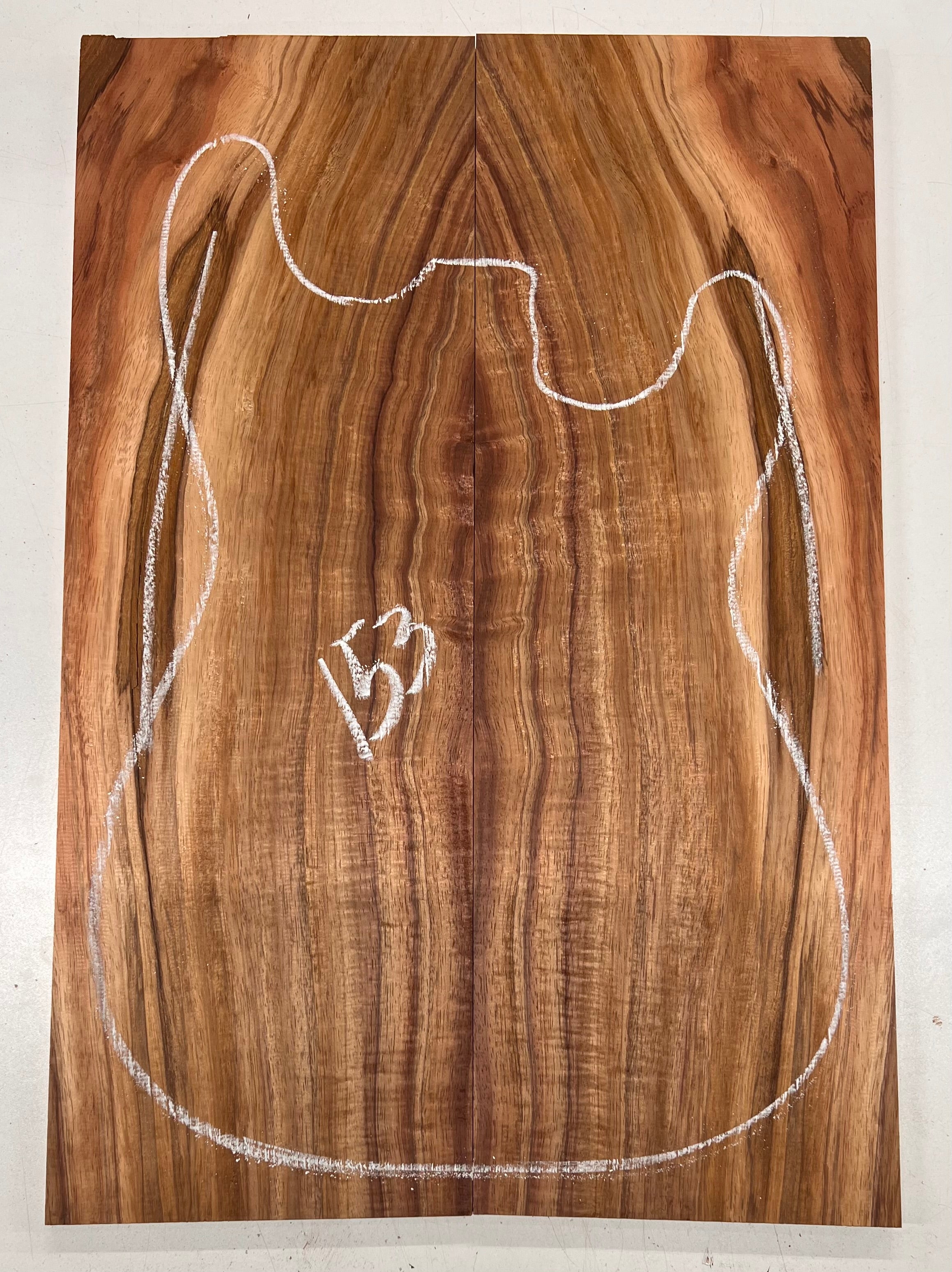 Curly Flame Hawaiian Koa Bookmatched Guitar Drop Tops 21" x 7-1/4" x 3/8" #153 - Exotic Wood Zone - Buy online Across USA 