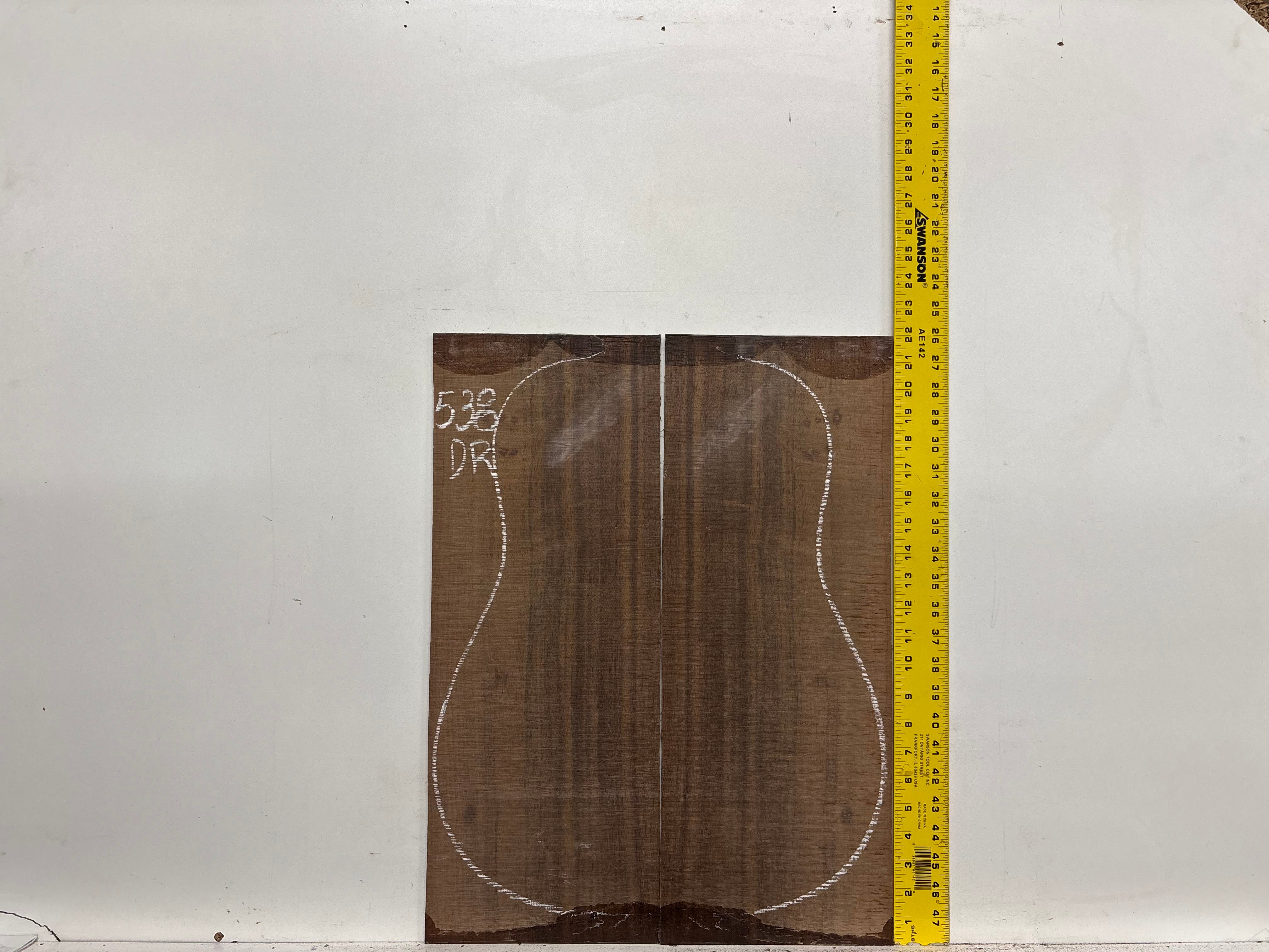 Indian Laurel Dreadnought Guitar Back and Side Set #538 - Exotic Wood Zone