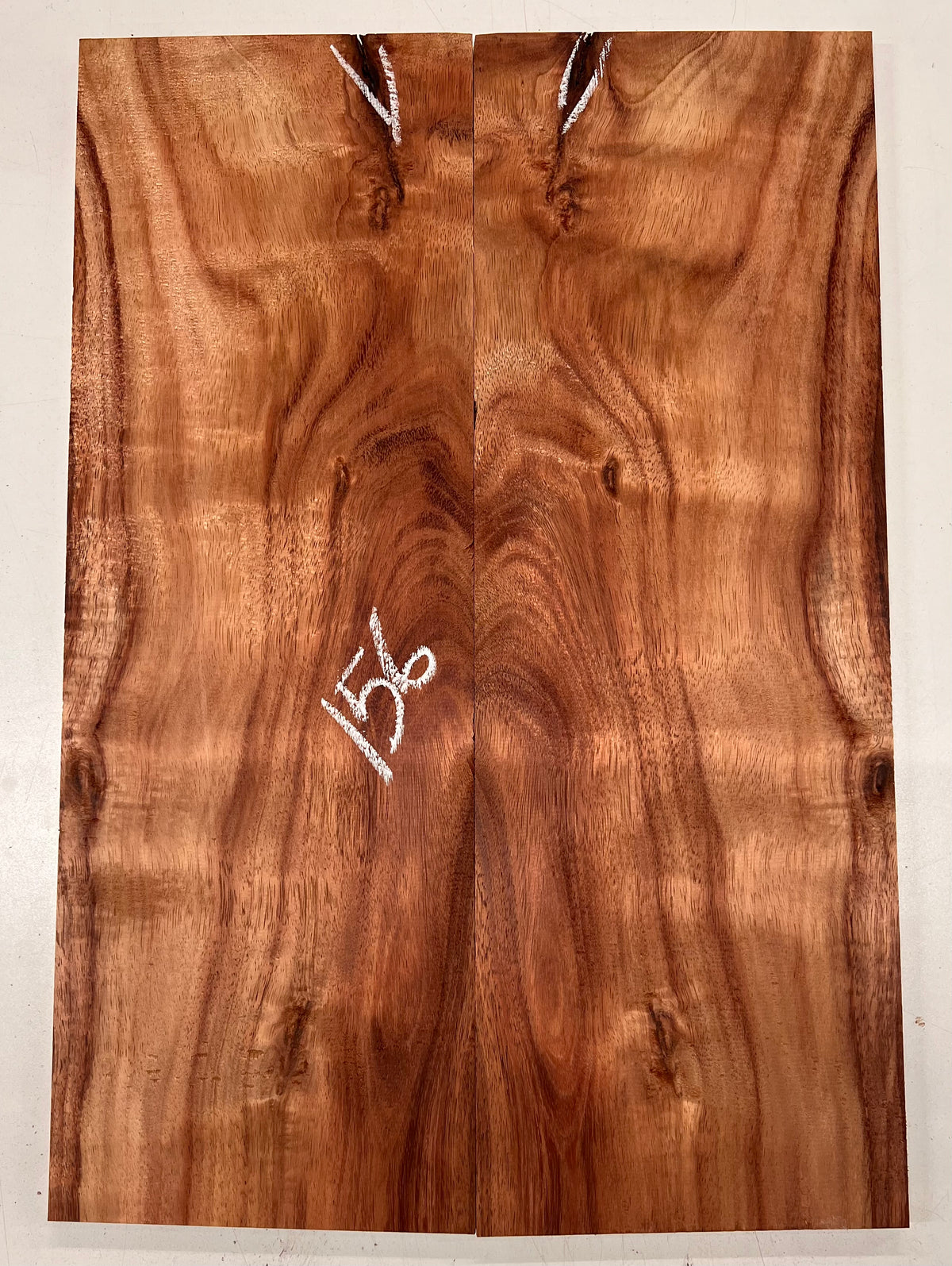 Curly Flame Hawaiian Koa Bookmatched Guitar Drop Tops 21" x 7-1/4" x 3/8" #156 - Exotic Wood Zone - Buy online Across USA 