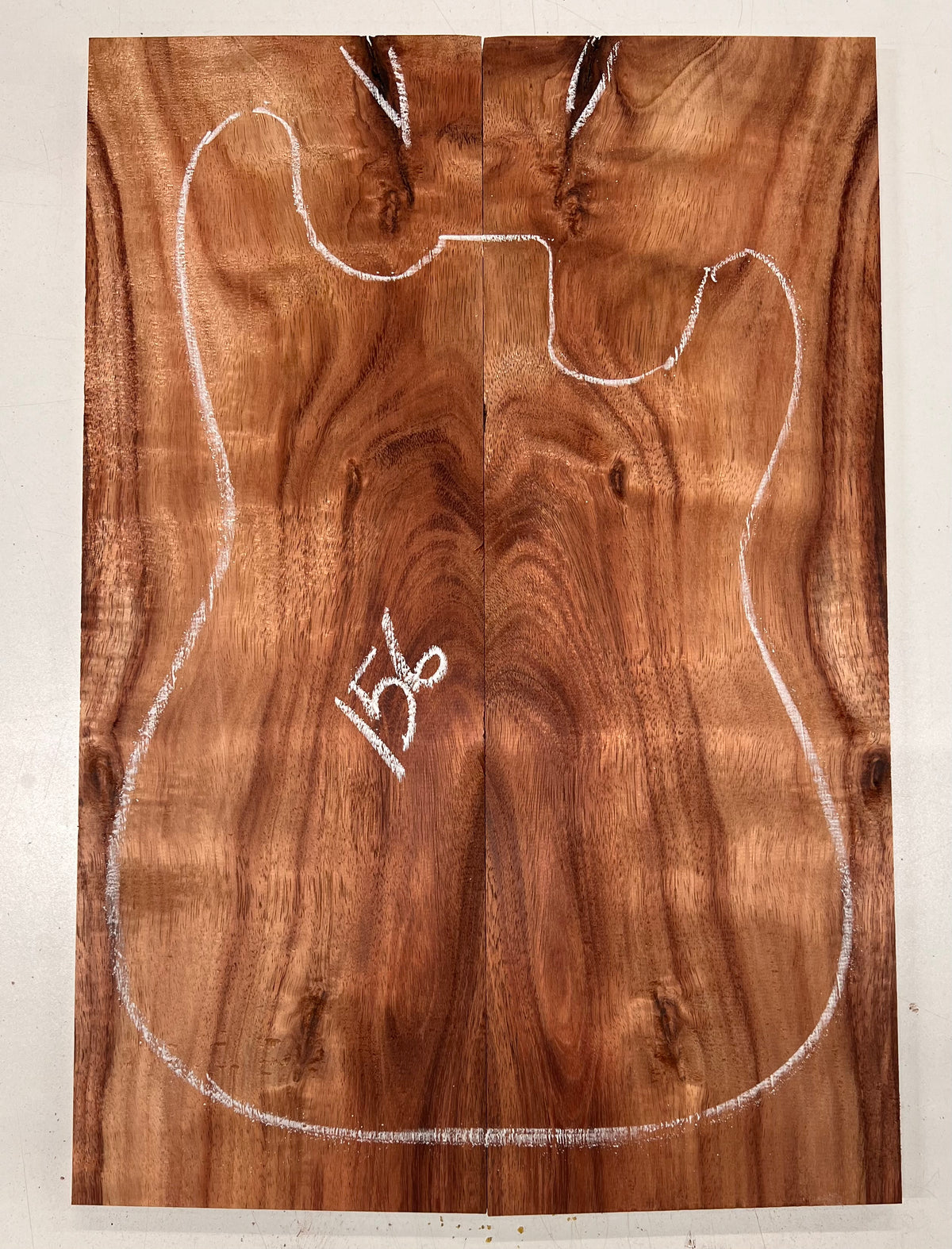 Curly Flame Hawaiian Koa Bookmatched Guitar Drop Tops 21" x 7-1/4" x 3/8" #156 - Exotic Wood Zone - Buy online Across USA 