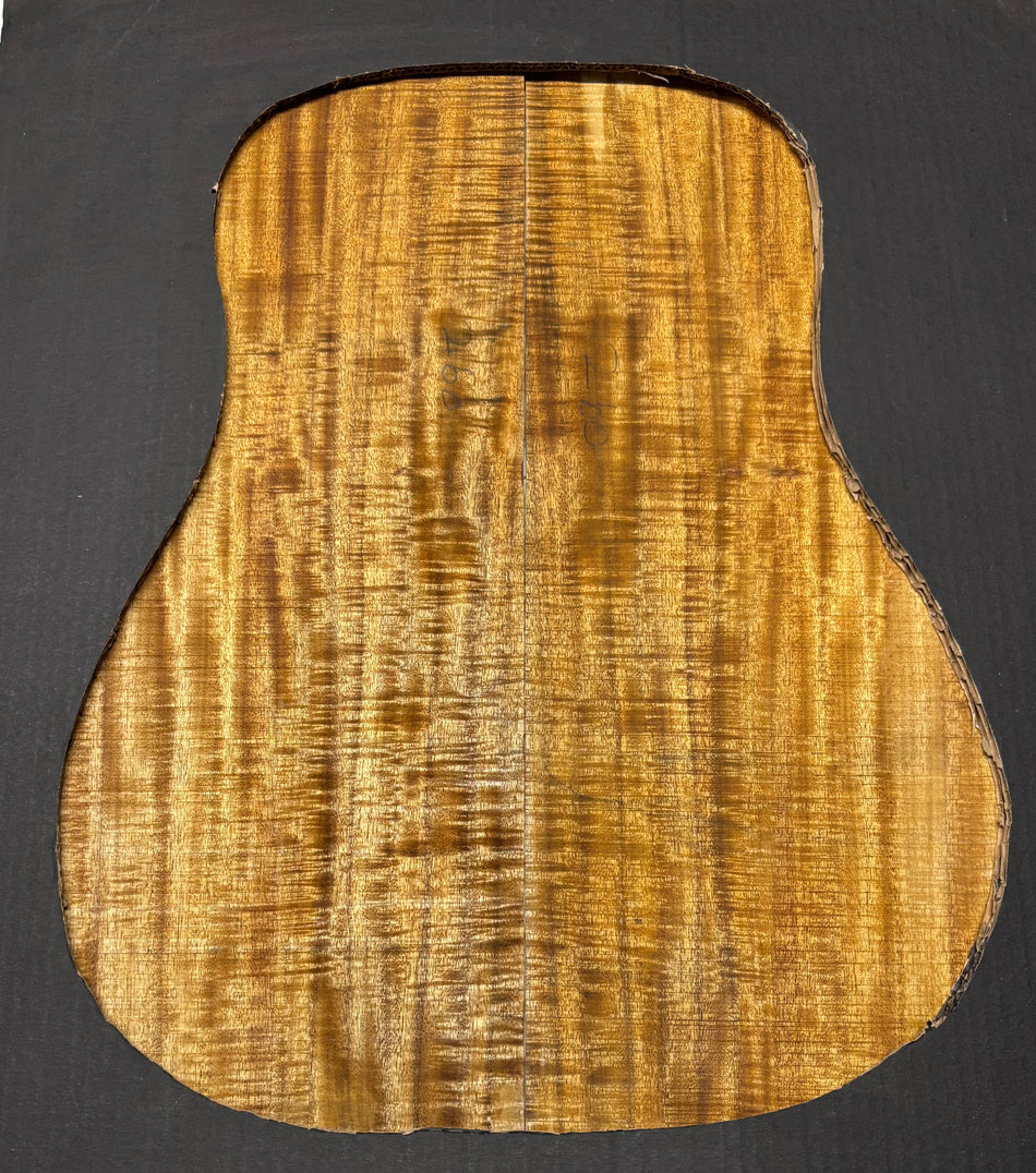 Golden Flame Acacia Dreadnought Guitar Back & Side Set #2027