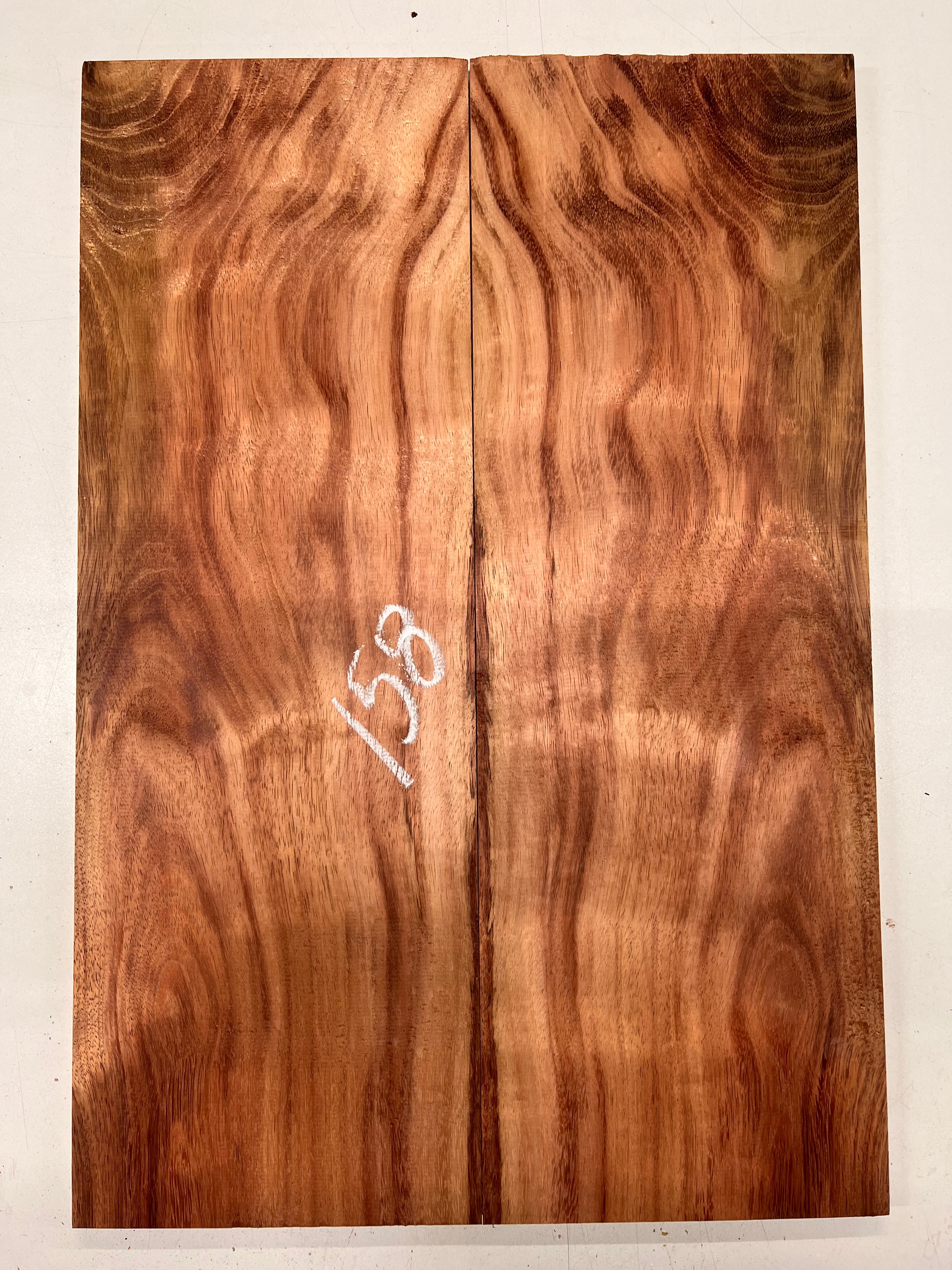 Curly Flame Hawaiian Koa Bookmatched Guitar Drop Tops 21" x 7-1/4" x 3/8" #158 - Exotic Wood Zone - Buy online Across USA 