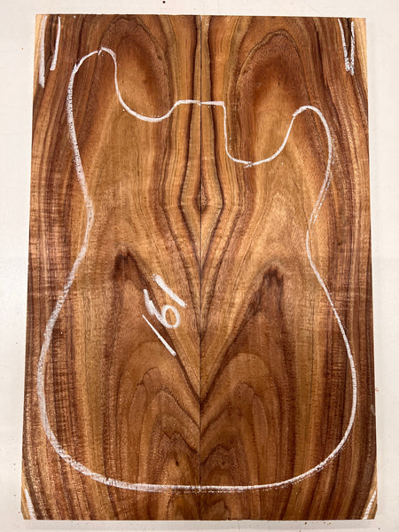 Curly Flame Hawaiian Koa Bookmatched Guitar Drop Tops 21" x 7-1/4" x 3/8" #161 - Exotic Wood Zone - Buy online Across USA 