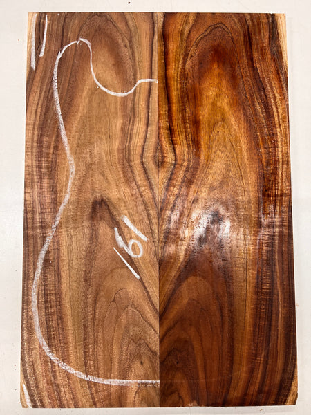 Curly Flame Hawaiian Koa Bookmatched Guitar Drop Tops 21" x 7-1/4" x 3/8" #161 - Exotic Wood Zone - Buy online Across USA 