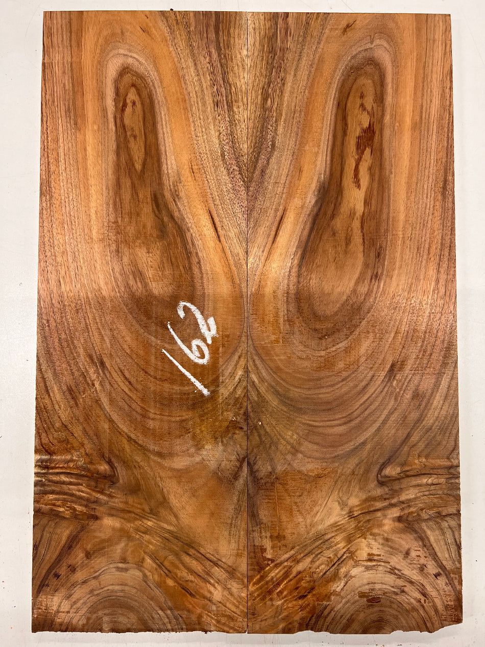 Curly Flame Hawaiian Koa Bookmatched Guitar Drop Tops 21" x 7-1/4" x 3/8" #162 - Exotic Wood Zone - Buy online Across USA 