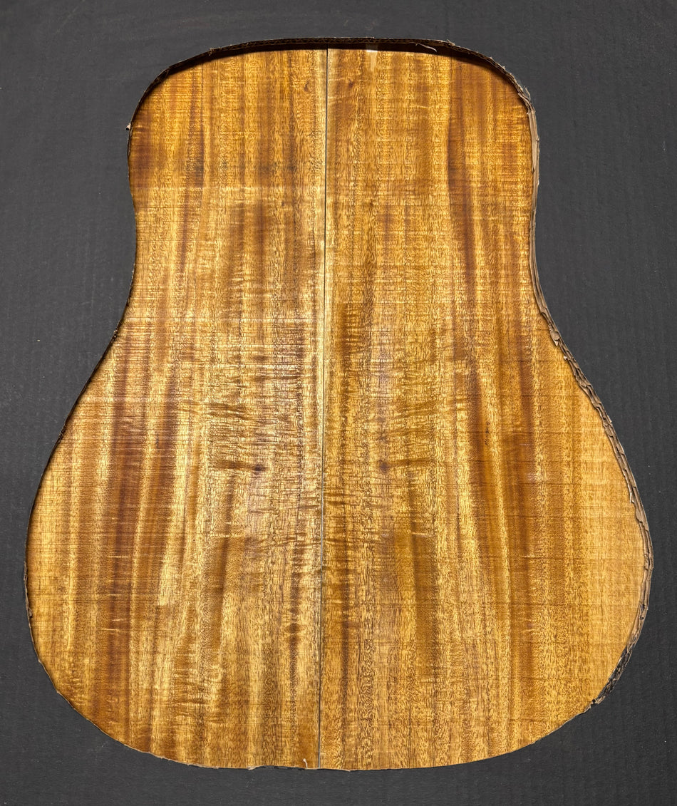 Golden Flame Acacia Dreadnought Guitar Back & Side Set #2032