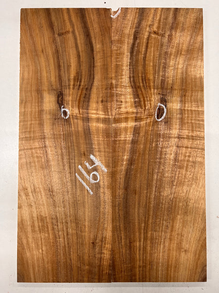 Curly Flame Hawaiian Koa Bookmatched Guitar Drop Tops 21" x 7-1/4" x 3/8" #164 - Exotic Wood Zone - Buy online Across USA 