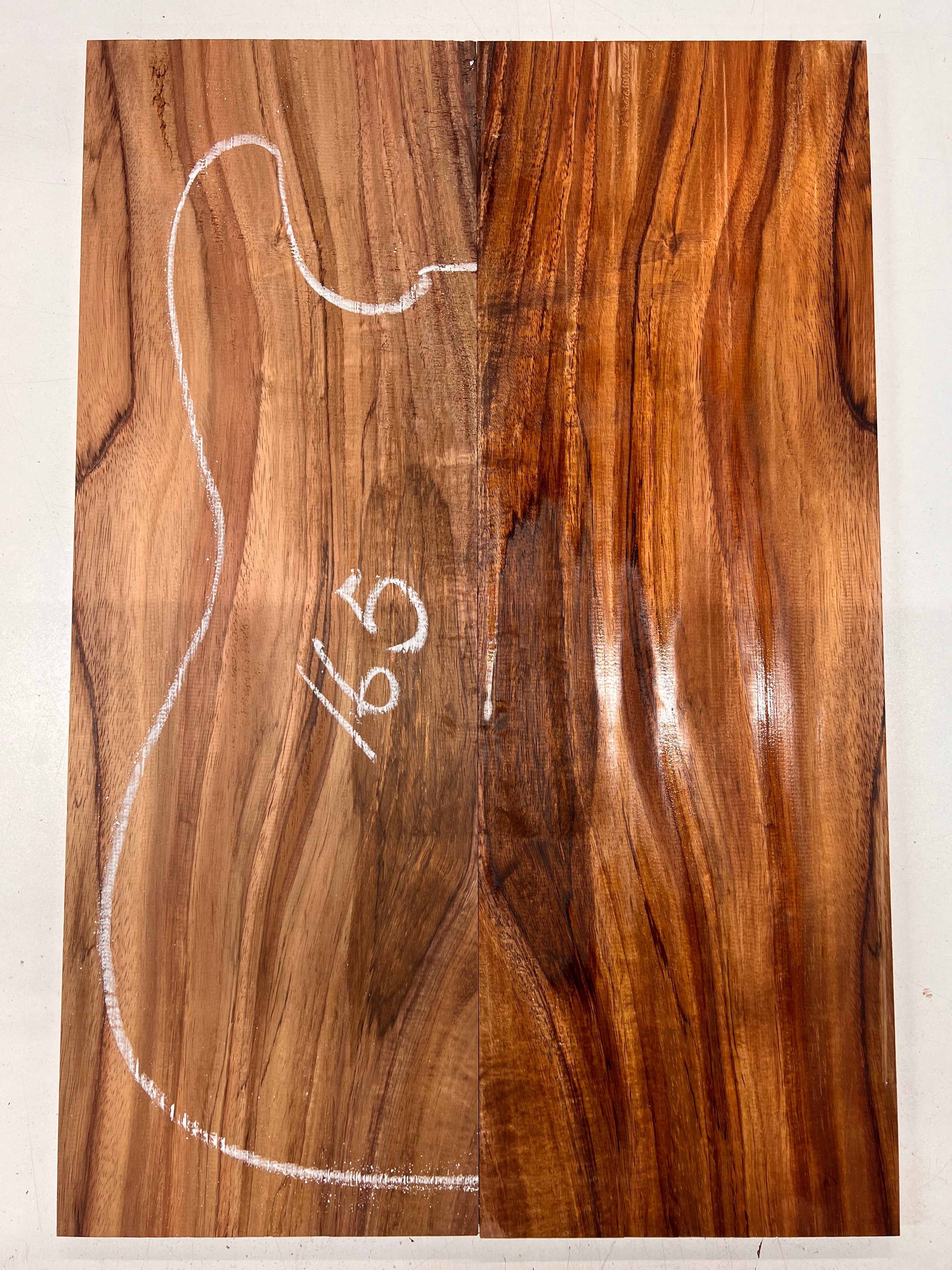 Curly Flame Hawaiian Koa Bookmatched Guitar Drop Tops 21" x 7-1/4" x 3/8" #165 - Exotic Wood Zone - Buy online Across USA 