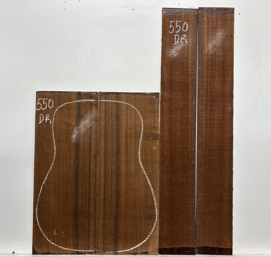 Indian Laurel Dreadnought Guitar Back and Side Set #550 - Exotic Wood Zone