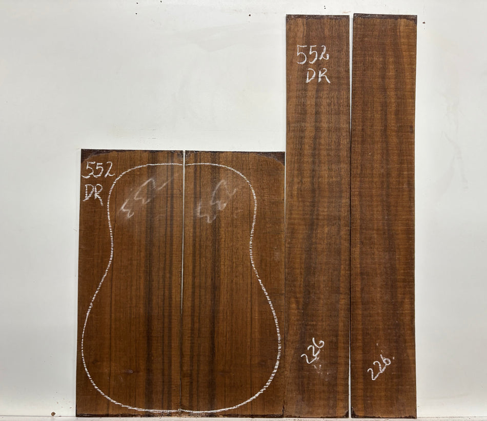 Indian Laurel Dreadnought Guitar Back and Side Set #552 - Exotic Wood Zone