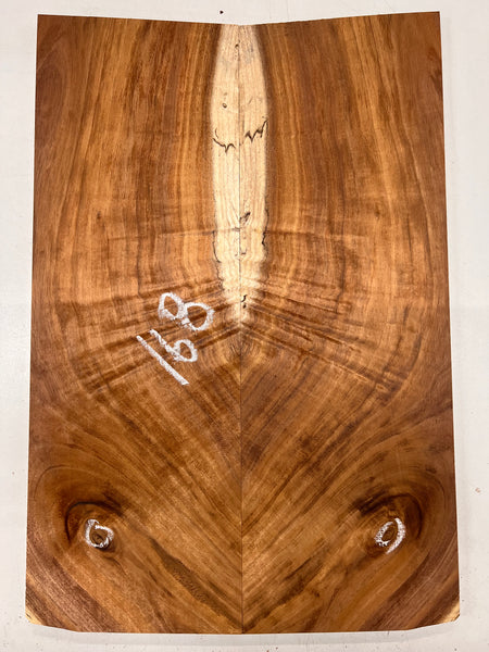 Curly Flame Hawaiian Koa Bookmatched Guitar Drop Tops 21" x 7-1/4" x 3/8" #168 - Exotic Wood Zone - Buy online Across USA 