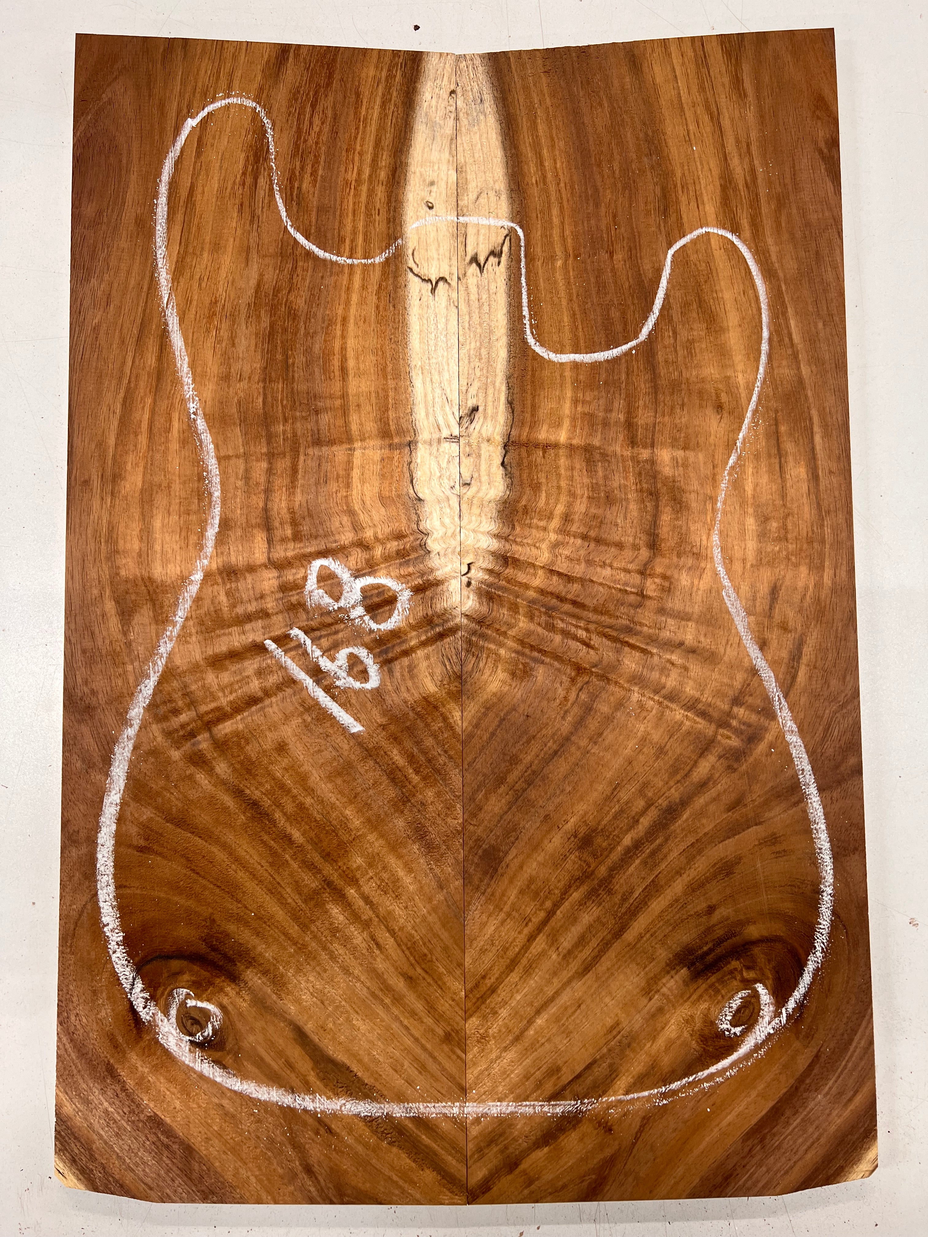 Curly Flame Hawaiian Koa Bookmatched Guitar Drop Tops 21" x 7-1/4" x 3/8" #168 - Exotic Wood Zone - Buy online Across USA 