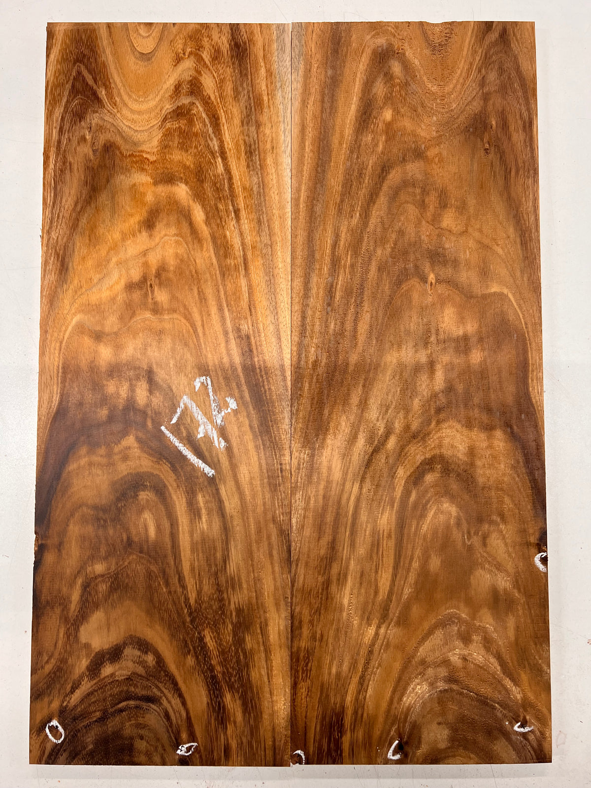 Curly Flame Hawaiian Koa Bookmatched Guitar Drop Tops 21" x 7-1/4" x 3/8" #172 - Exotic Wood Zone - Buy online Across USA 