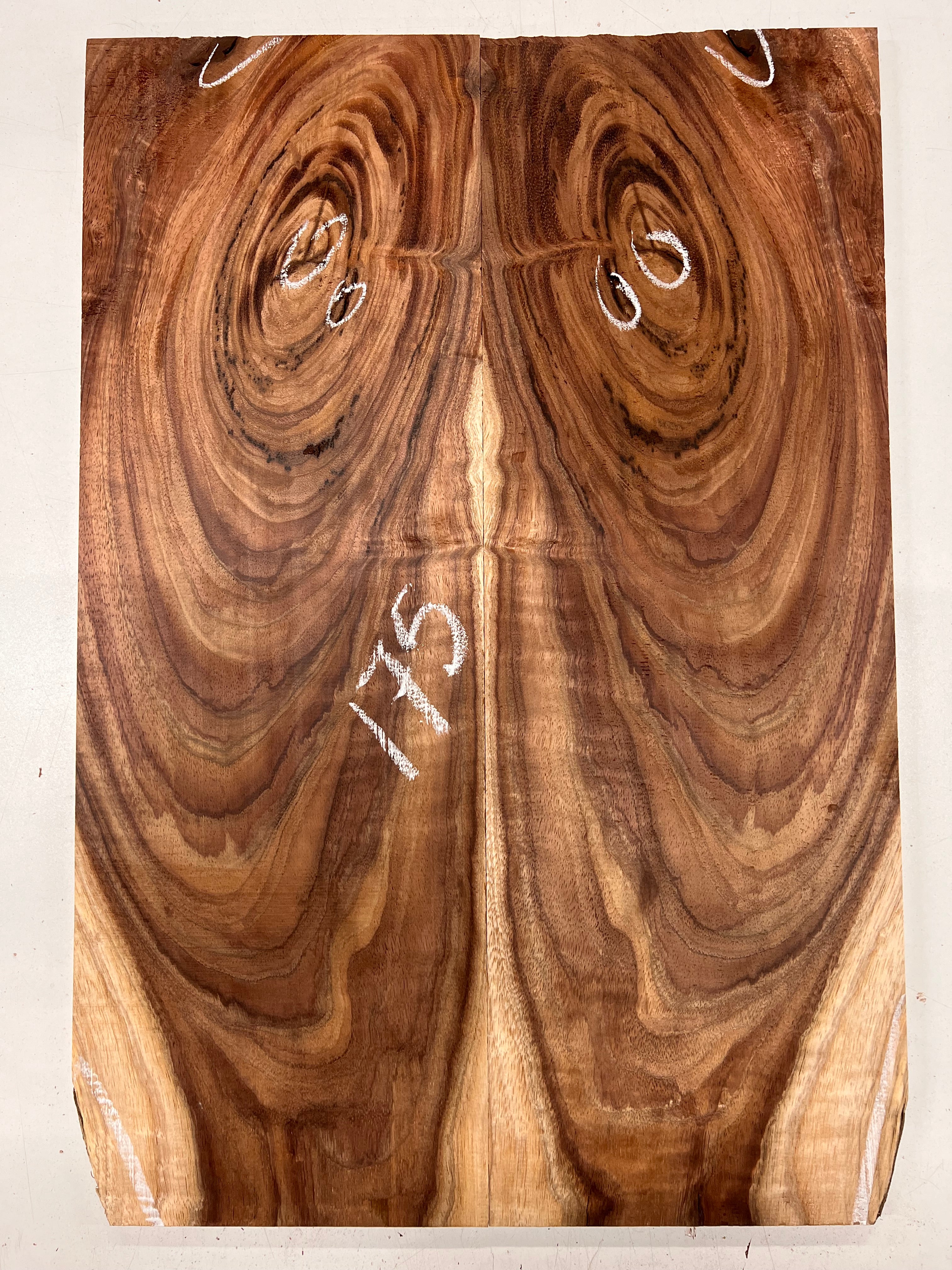 Curly Flame Hawaiian Koa Bookmatched Guitar Drop Tops 21" x 7-1/4" x 3/8" #175 - Exotic Wood Zone - Buy online Across USA 