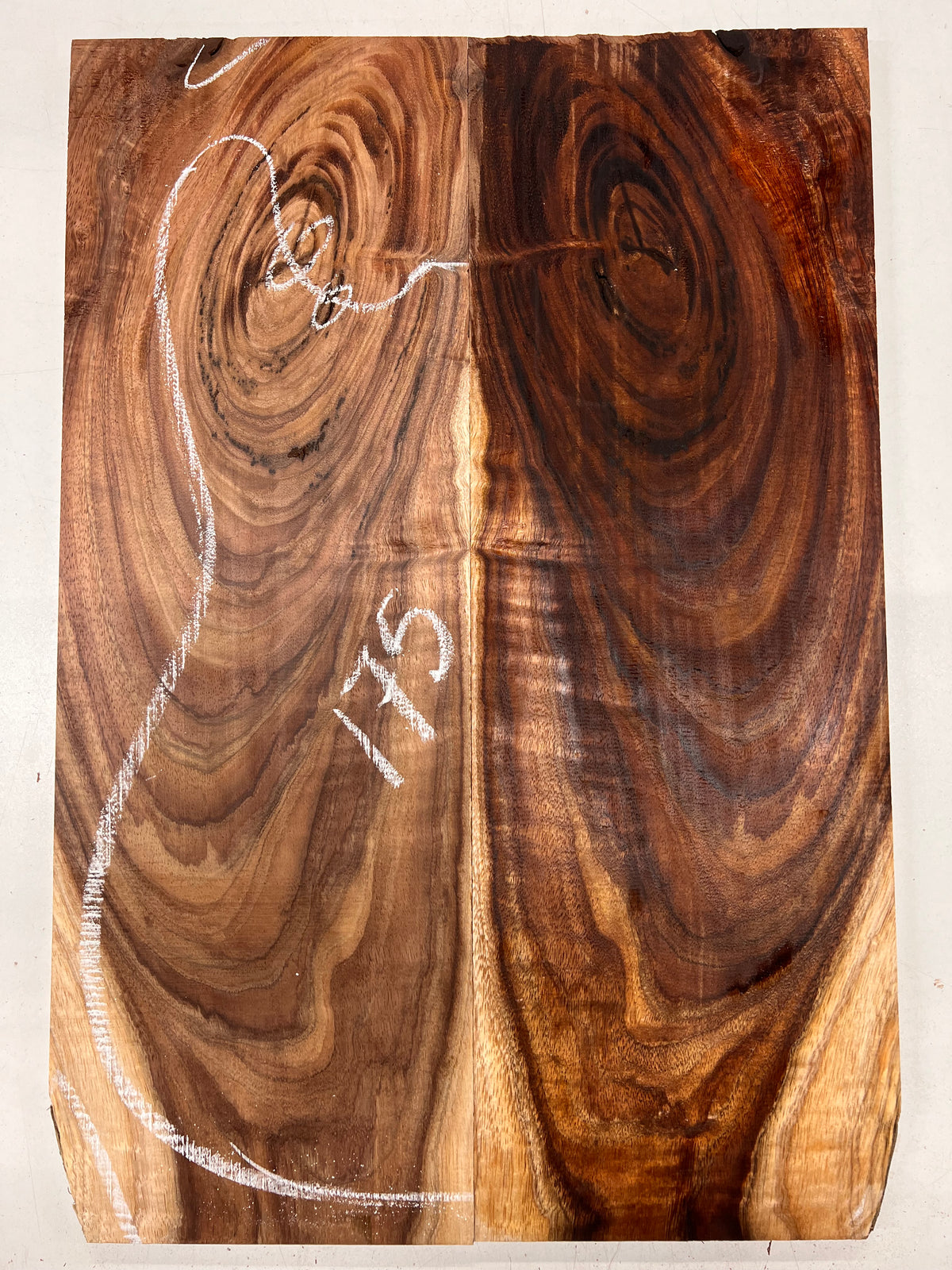 Curly Flame Hawaiian Koa Bookmatched Guitar Drop Tops 21" x 7-1/4" x 3/8" #175 - Exotic Wood Zone - Buy online Across USA 