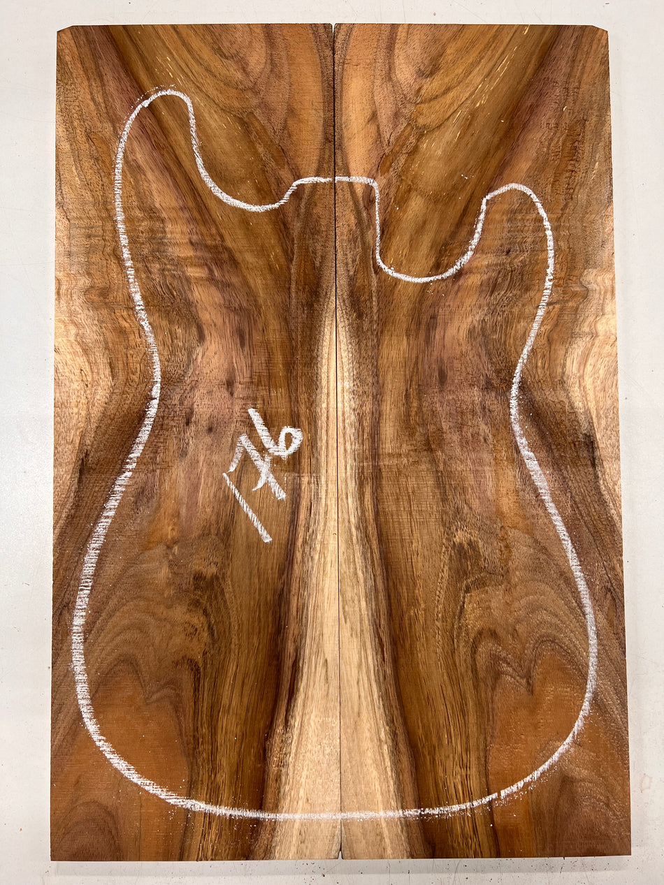 Curly Flame Hawaiian Koa Bookmatched Guitar Drop Tops 21" x 7-1/4" x 3/8" #176 - Exotic Wood Zone - Buy online Across USA 