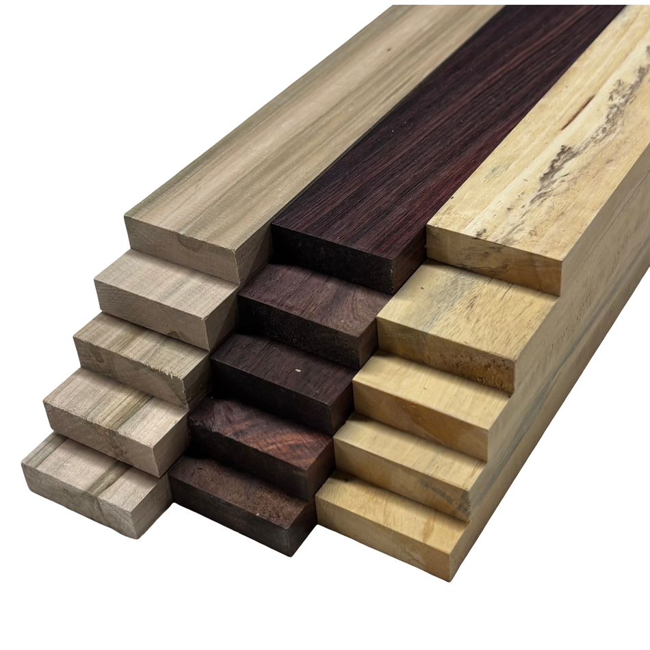 DIY Cutting Board Maker Kit | Ambrosia Maple + Indian Rosewood + Tamarind (15 Pieces)