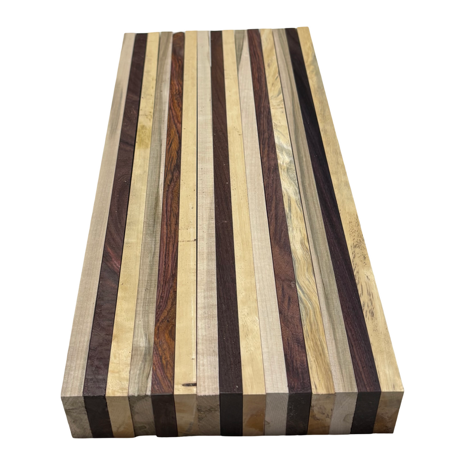 DIY Cutting Board Maker Kit | Ambrosia Maple + Indian Rosewood + Tamarind (15 Pieces)