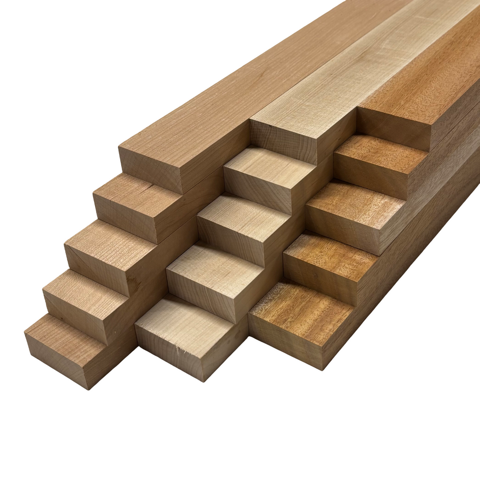 DIY Cutting Board Maker Kit | Hard Maple + Cherry+ Mahogany (15 Pieces)