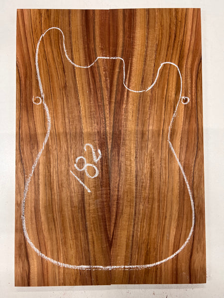 Curly Flame Hawaiian Koa Bookmatched Guitar Drop Tops 21" x 7-1/4" x 3/8" #182 - Exotic Wood Zone - Buy online Across USA 