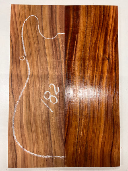 Curly Flame Hawaiian Koa Bookmatched Guitar Drop Tops 21" x 7-1/4" x 3/8" #182 - Exotic Wood Zone - Buy online Across USA 