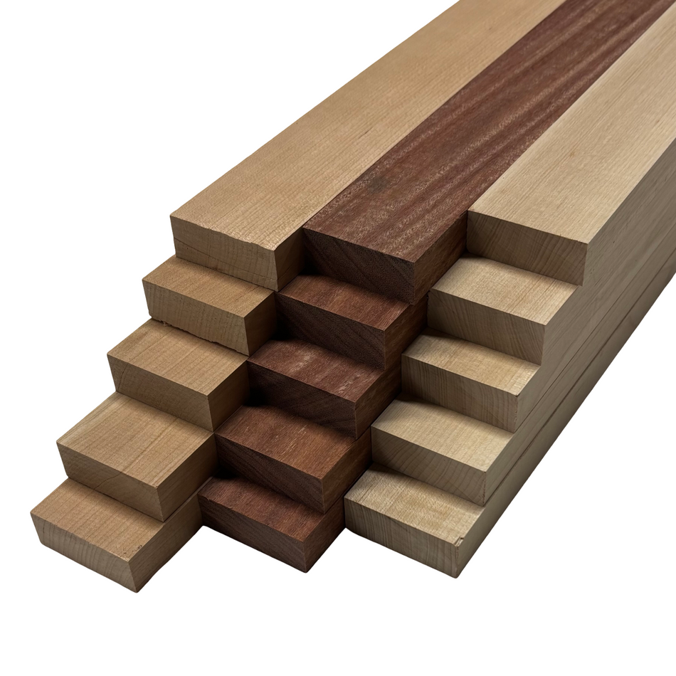 DIY Cutting Board Maker Kit | Cherry + Santos Mahogany + Hard Maple (15 Pieces)