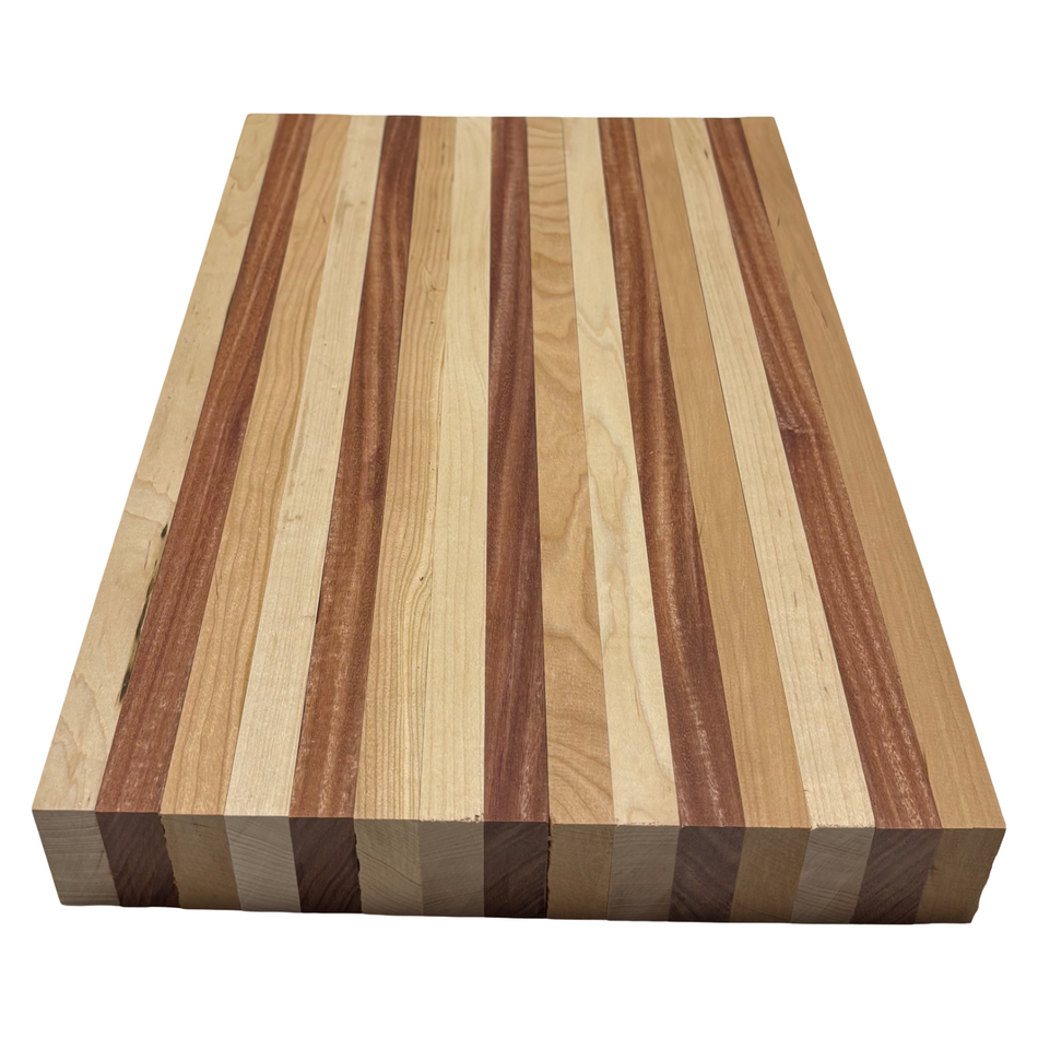 DIY Cutting Board Maker Kit | Cherry + Santos Mahogany + Hard Maple (15 Pieces)