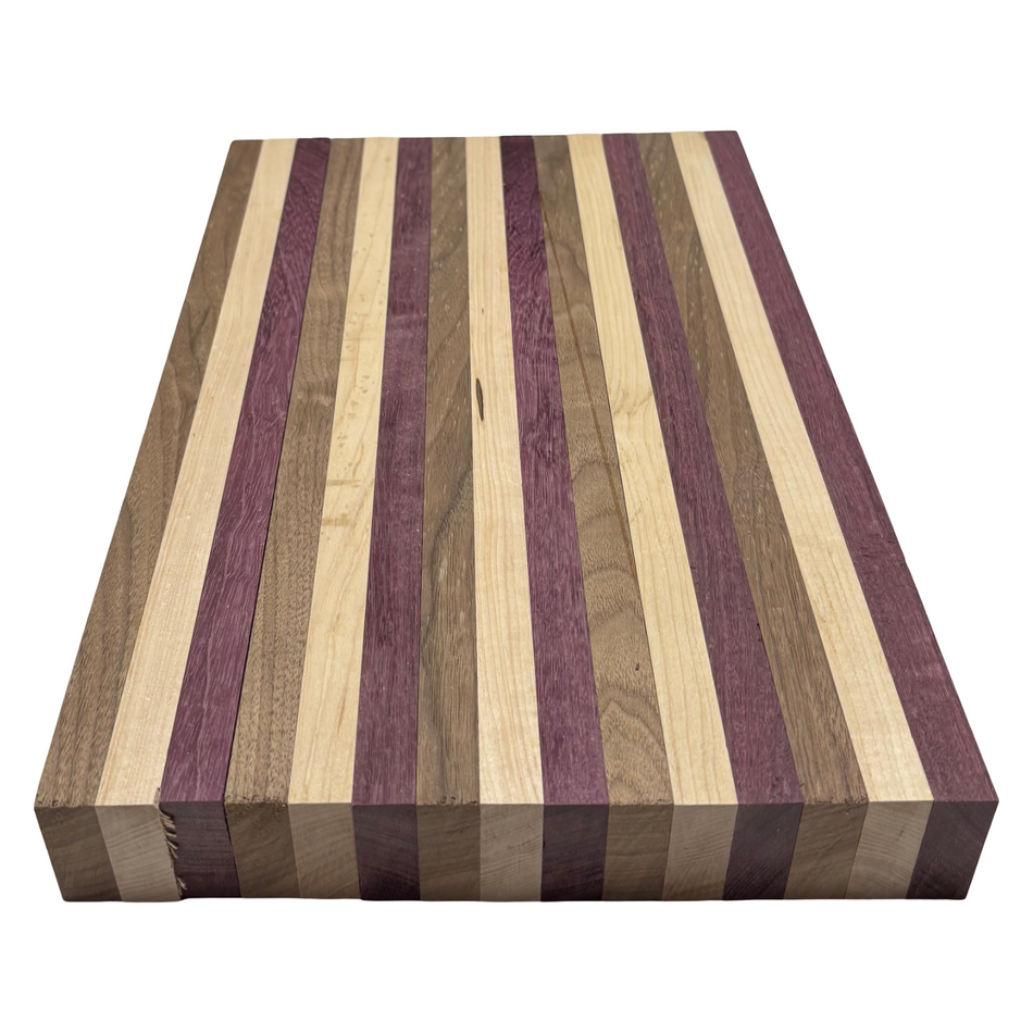 DIY Cutting Board Maker Kit | Hard Maple + Purpleheart + Walnut (15 Pieces)