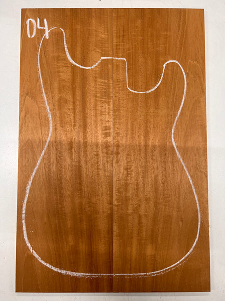 Beautiful Flame Honduran Mahogany Guitar Drop Tops 21" x 7" x 1/4" #04 - Exotic Wood Zone - Buy online Across USA 