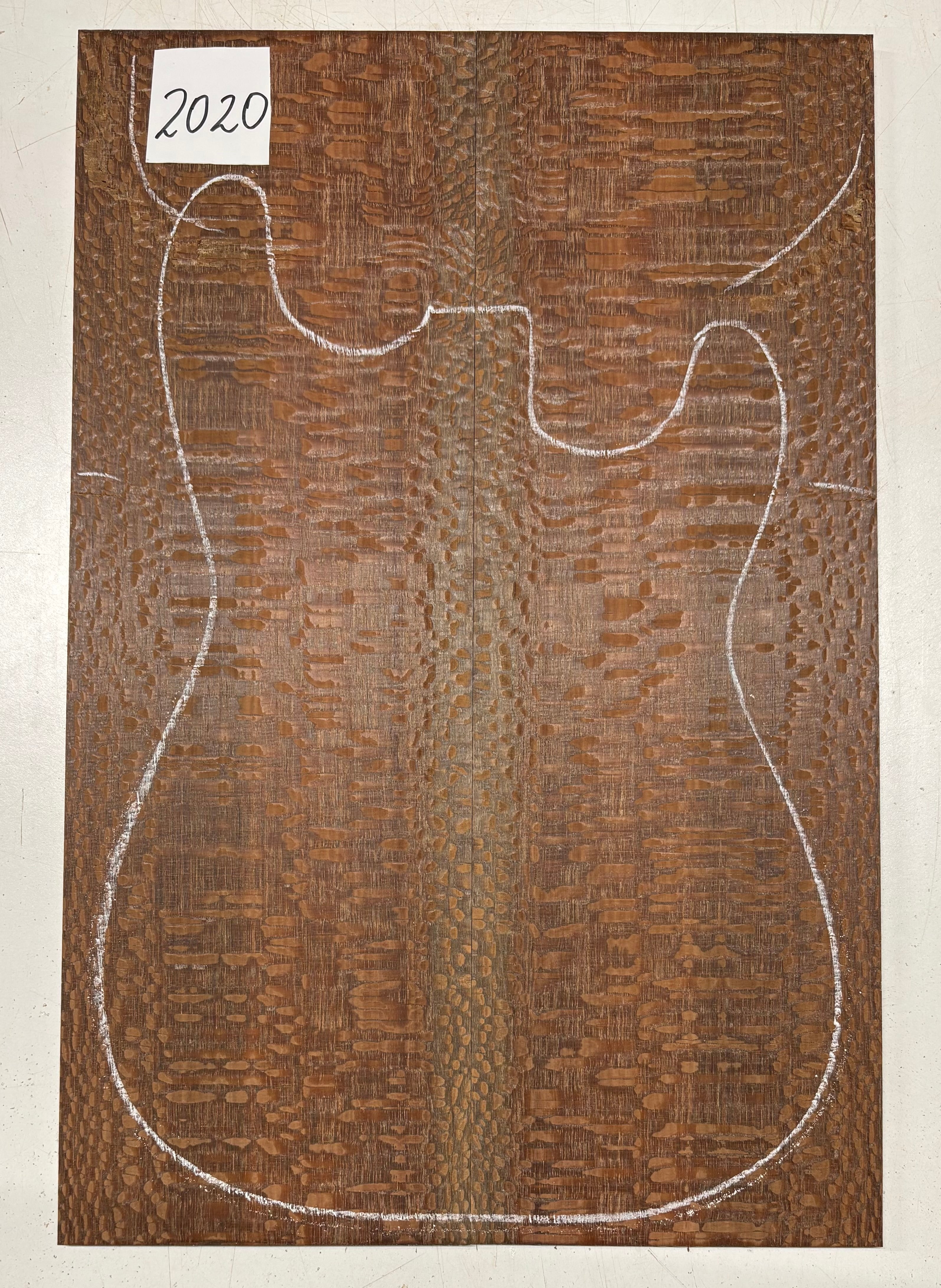 Leopardwood Guitar Drop Top - 21-1/4" x 7-1/8" x 3/8" #2020 Exotic Wood Zone 