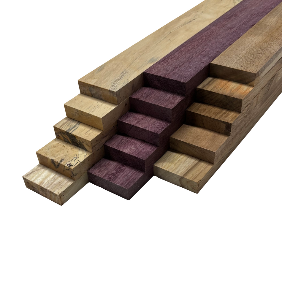 Paquete de 12 tablas de madera de caoba de 1/4" x 2" x 12"/tablas de madera finas